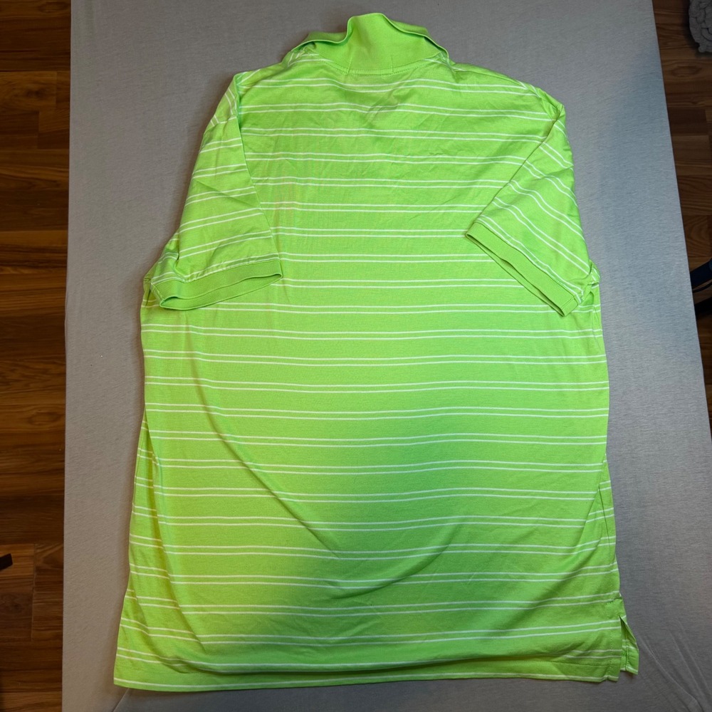 Polo Ralph Lauren Mens Green Striped Big Pony Orange Pima Cotton Polo Shirt L - Picture 3 of 6
